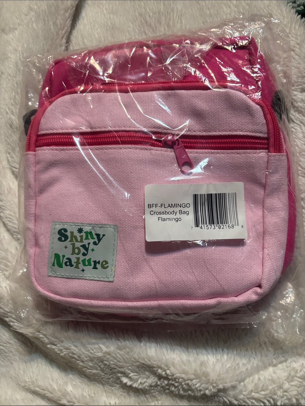 Shiny by Nature Pink Crossbody Bag - Flamingo